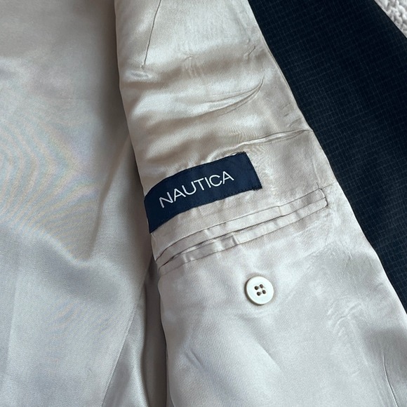 Nautica Mens Wool Cashmere Suit 42R W36 Charcoal Grey 3-Button Pleated Lord Tayl - Picture 14 of 16